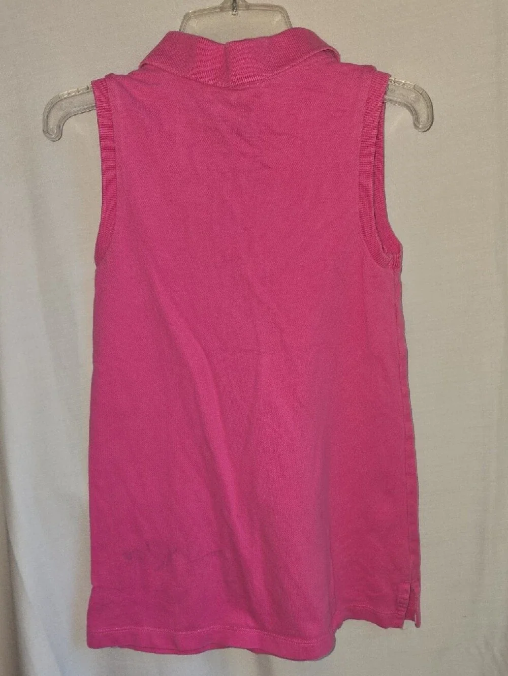 Ralph Lauren Girls' Hot Pink Sleeveless Polo Tunic with Green Pony